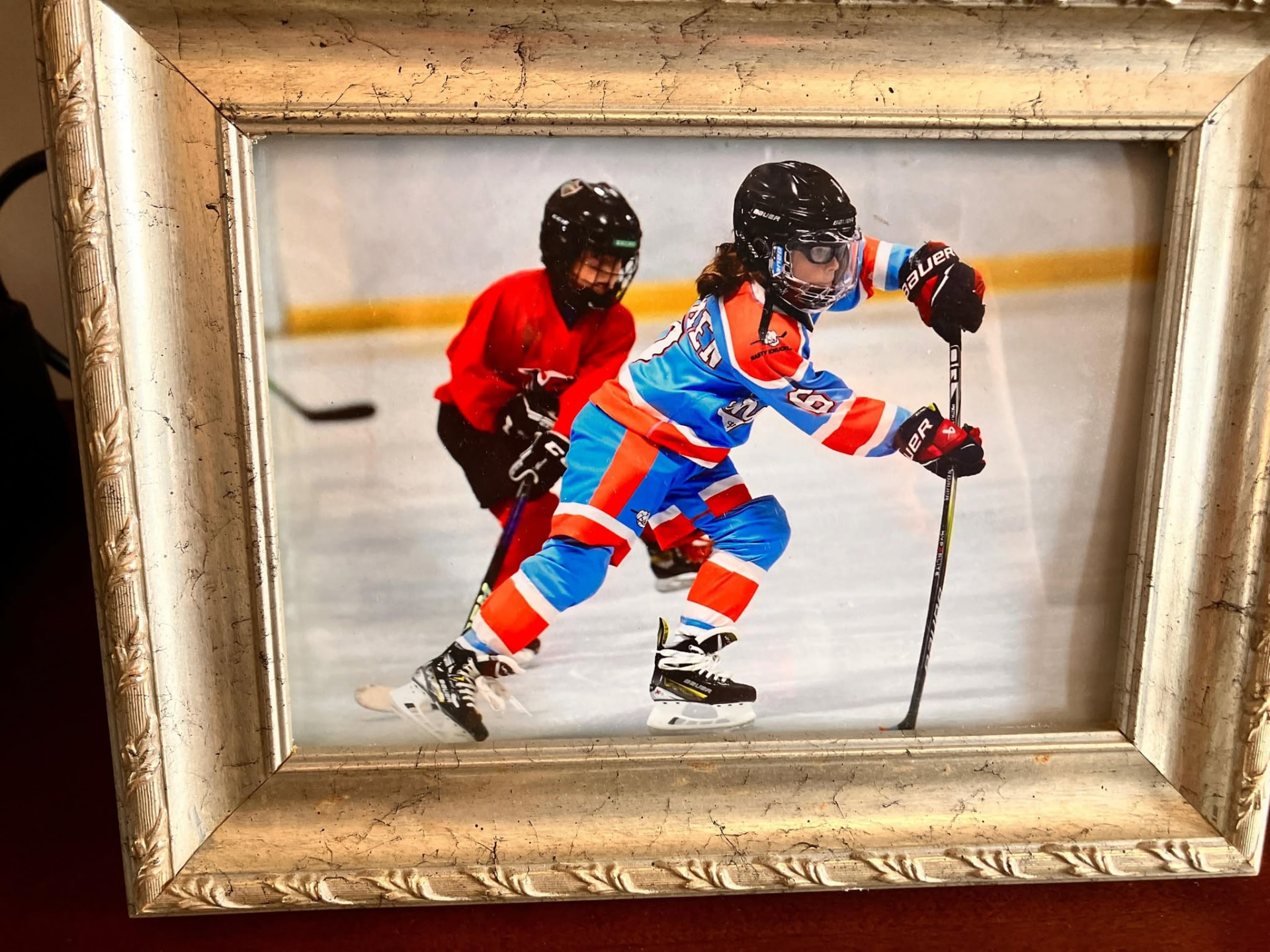 Nico playing ice hockey